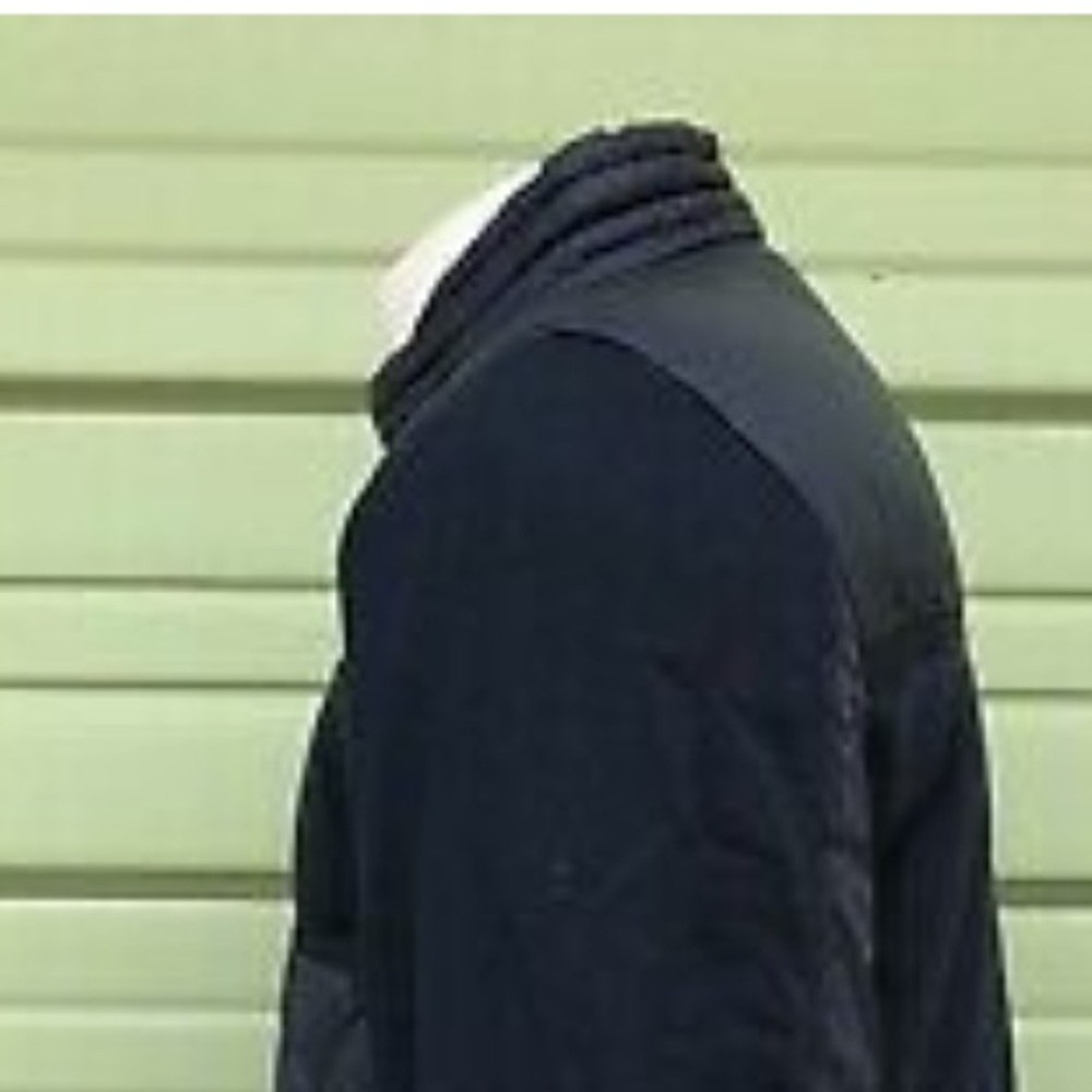 NEW ZARA Navy Blue quilted lightweight jacket contrast zip up large - Picture 9 of 9